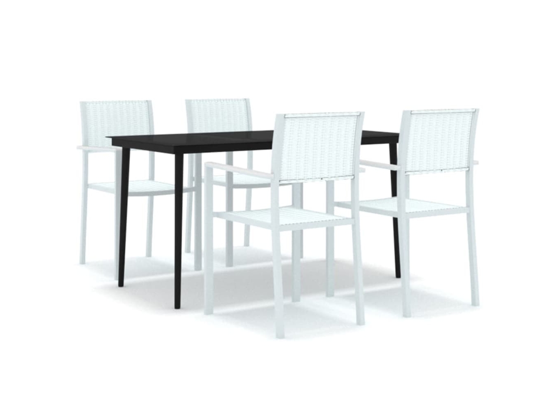 Maison Exclusive - 5 Pcs Conjunto De Jantar Para Jardim Branco