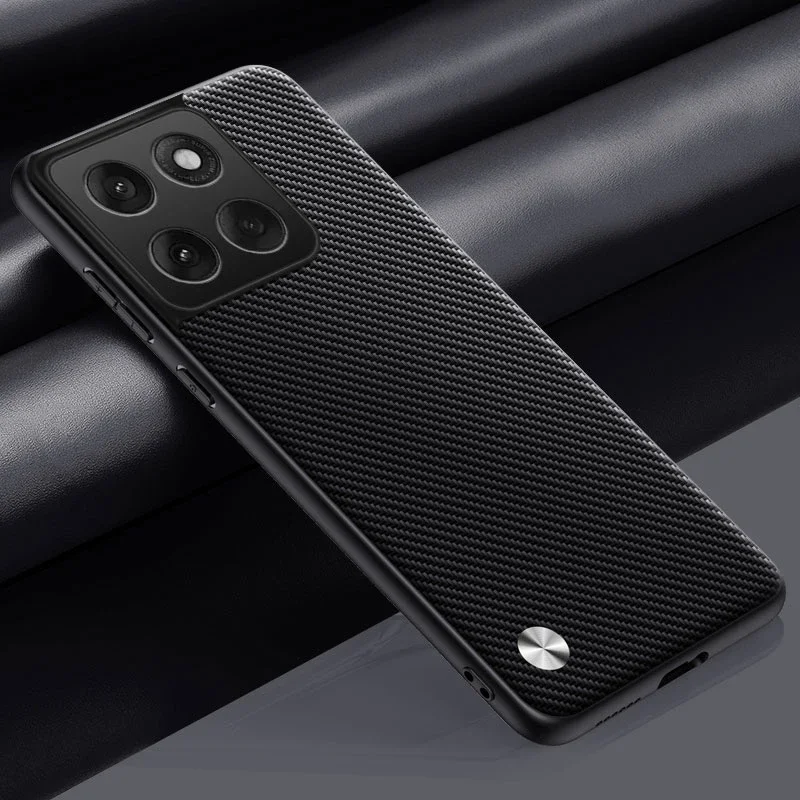 Capa De Celular De Luxo Em Couro Pu (preto Carbono, Motorola X70 Air Pro), Super Resistente A Impactos.