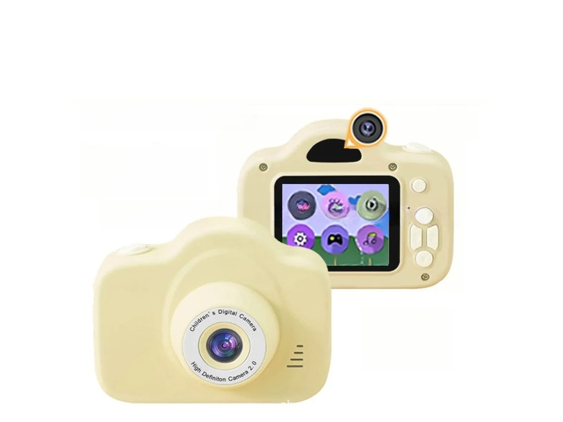 Câmera Infantil 1080p Hd Com Câmera Dupla E Foco Automático, Amarela
