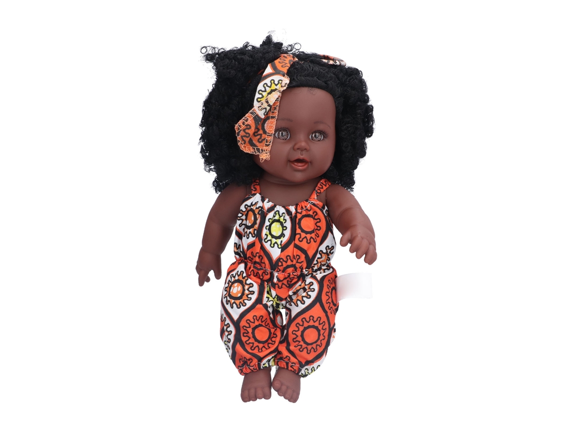 Boneca Bebê Reborn Africana Lifelike De Vinil 12 Polegadas Com Fitador De Cabelo