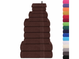 12 Pcs Conjunto de Toalhas Frogn 360 G/m² Castanho HARLANV1