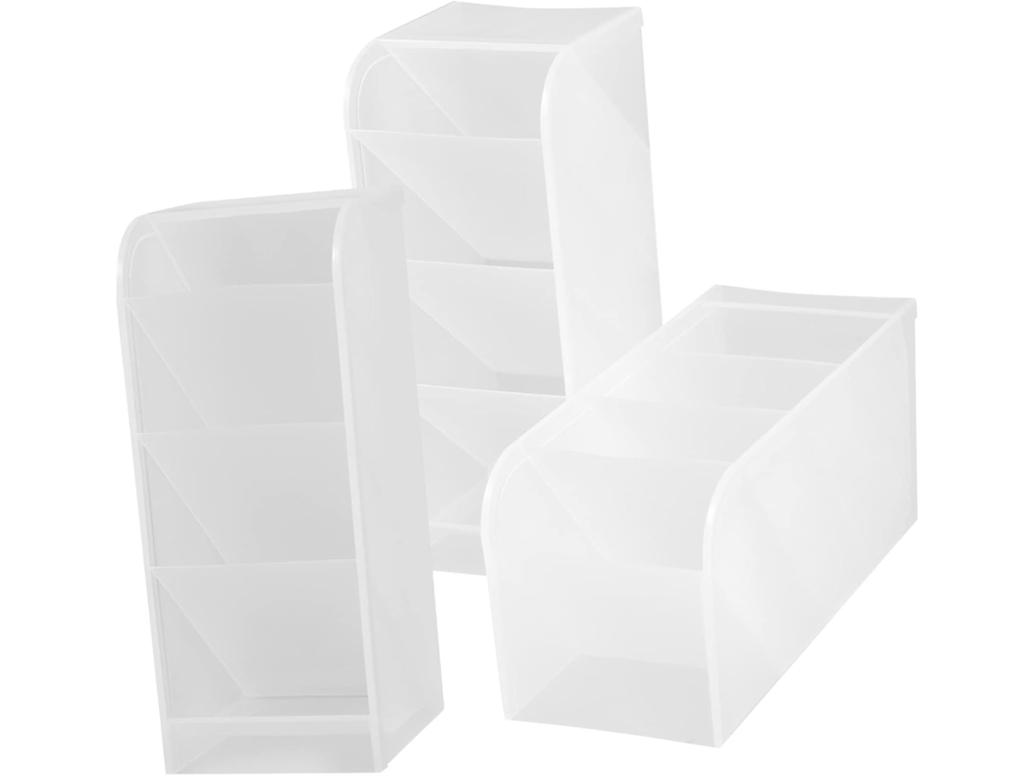 Conjunto De 3 Porta-lápis Verticais De Mesa Em Pp Com Compartimentos.