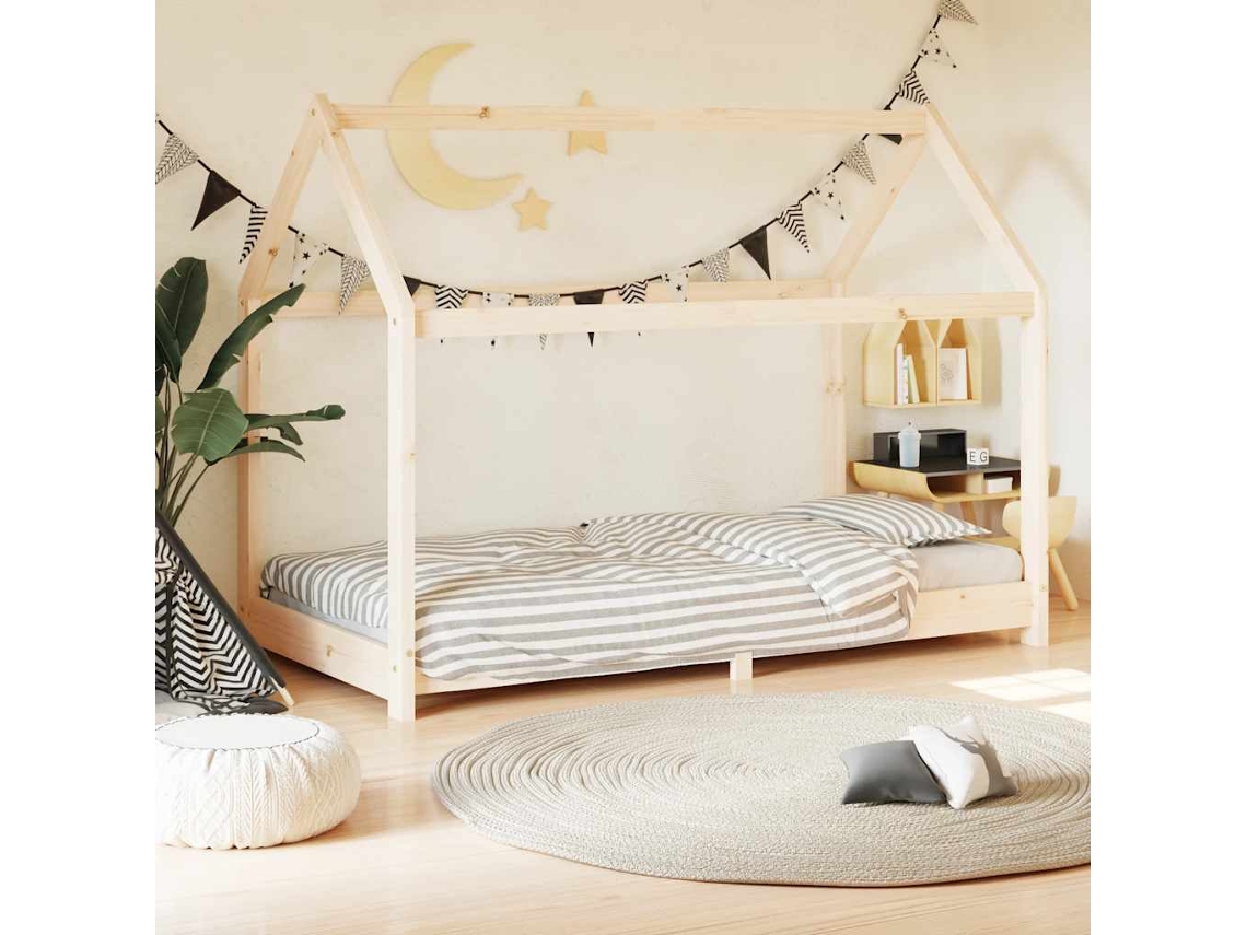 Vidaxl Estrutura De Cama P/ Crianças 70x140 Cm Madeira De Pinho Maciça