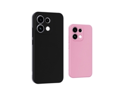 Kit 2x Capa Silicone Líquido Phonecare Para Oppo Reno16 Fs 5g - Preto / Rosa