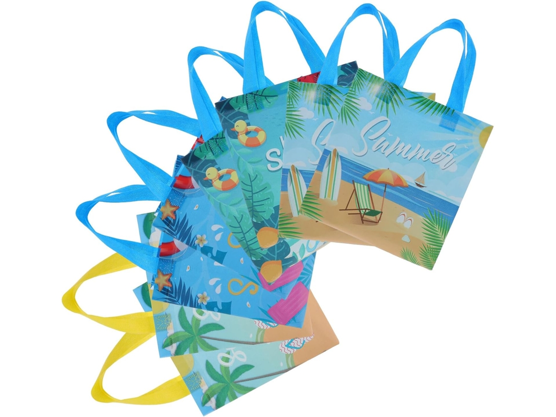 Conjunto De 8 Sacolas De Compras Dobráveis Havaianas Em Tecido Não Tecido, Medindo 23x22x11 Cm, Com Alças.