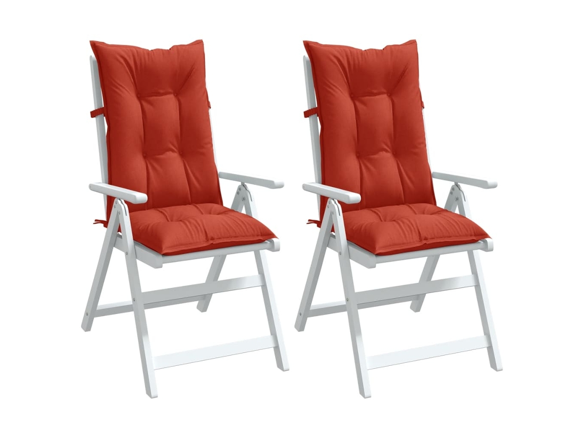 Vidaxl Almofadões Cadeiras Altas 2 Pcs Mesclado Tecido Vermelho