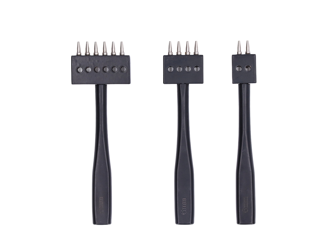 Kit 3 Ferramentas De Perfuração Com Pontas De 6 Mm De Alta Resistência, Profissionais E Rápidas, Para Artesanato Em Couro Em Diversos Tamanhos