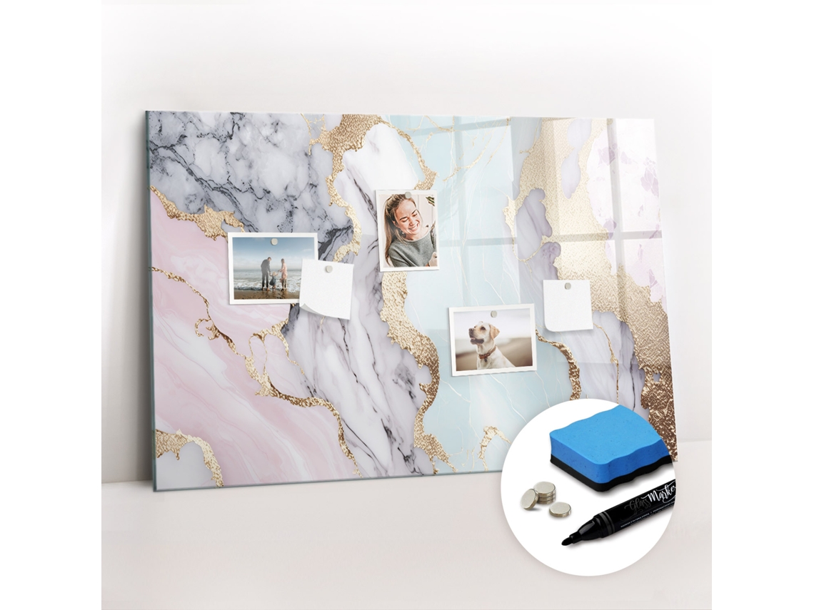 Quadro Magnético Decorativo Mármore Para O Escritório Espelharte (90x60 Cm)