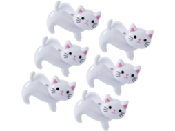 Conjunto De 6 Prendedores Roupa À Prova Vento, Em Formato De Gato, Brancos, De Ferro, Leves E Com Ótima Aderência