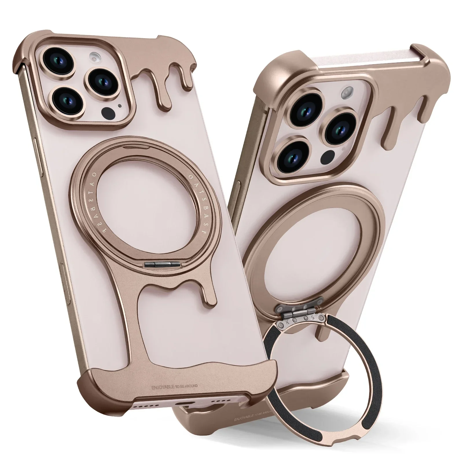 Capa Para Celular Com Estrutura Metálica Sem Moldura (iphone 16 Amarelo), Compatível Com Carregamento Sem Fio Magsafe.
