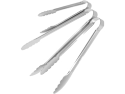 Pinças De Servir Eringogo Sem Rebarbas, Conjunto De 3, Aço Inoxidável Prateado, Seguras Para Buffet E Grelha, Cozinha