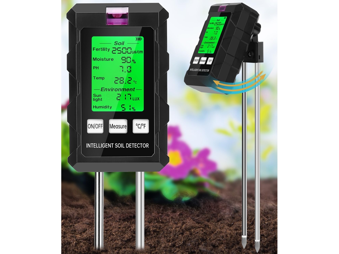 Testador De Solo Seis Em Umferramentas De Jardinagem Para Medição De Umidade/temperatura/ph/nutrientes/luz Solar Zeuxo