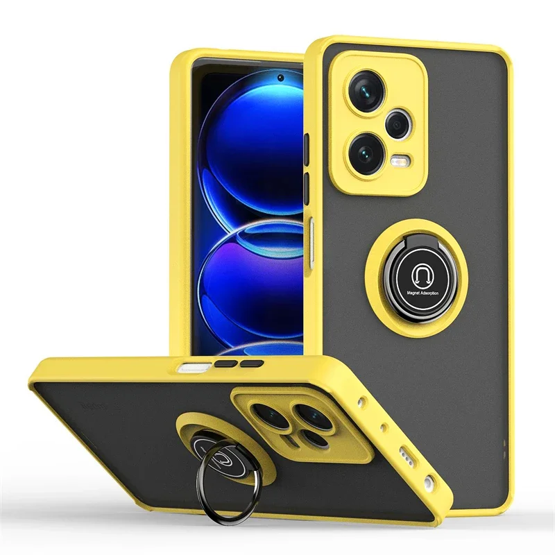 (amarelo, Redmi Note 12) Caso De Telefone, Suporte De Anel De Sucção Magnética, Antiderrapante, Anti-queda