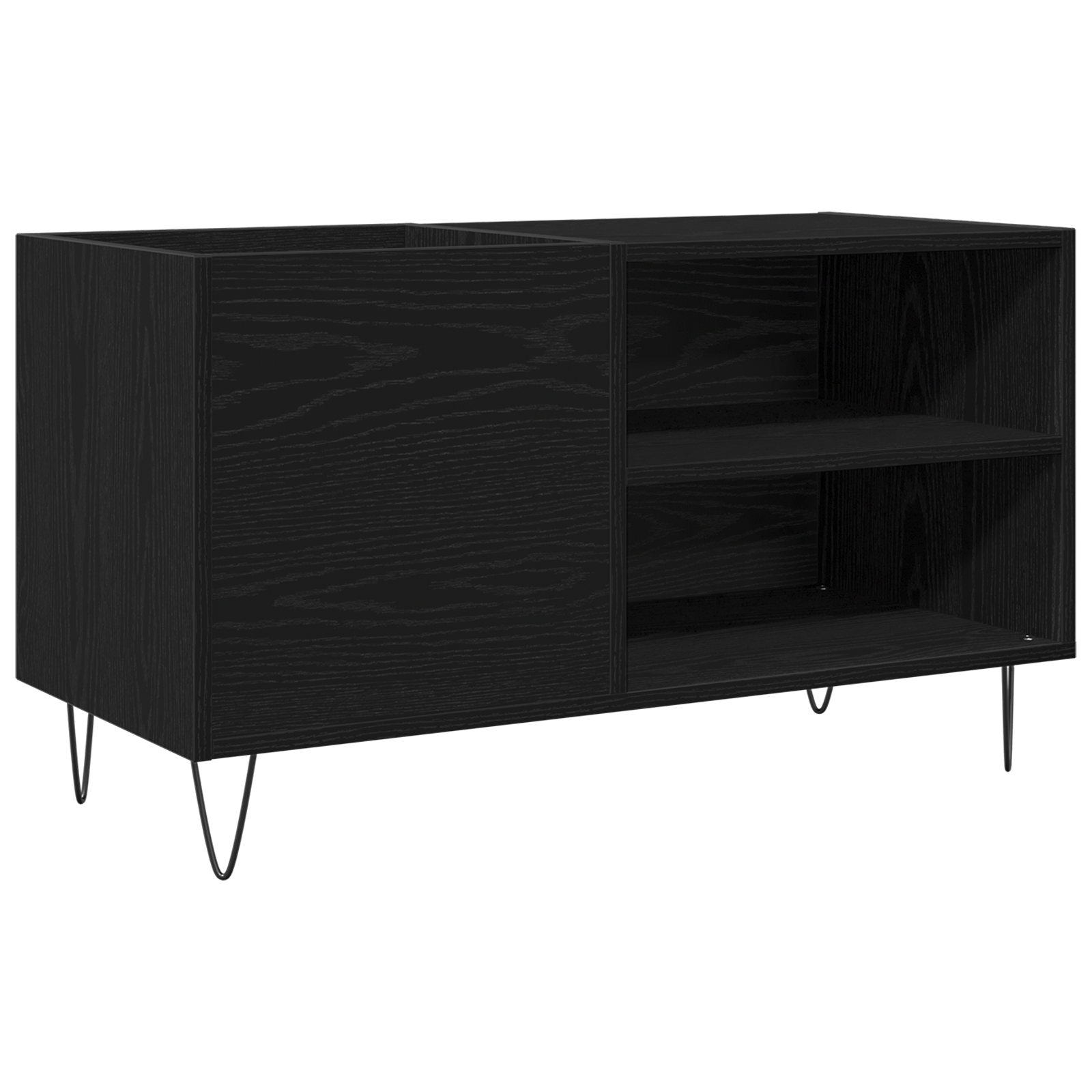 Conjunto 1 Armário Para Discos De Vinil Vidaxl Preto Derivados De Madeira (85 X 38 X 48 Cm)