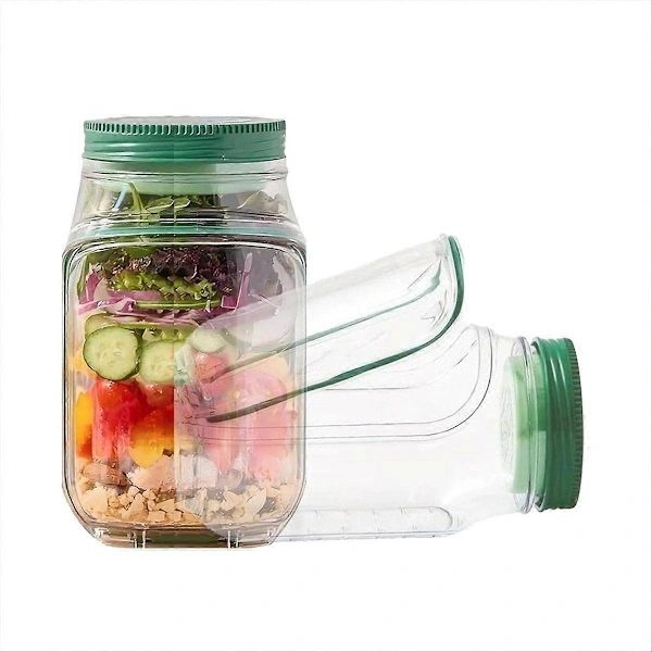 Conjunto De 2 Potes Para Salada Com Abertura Lateral, Próprios Para Micro-ondas, Lava-louças E Freezer, Seguro