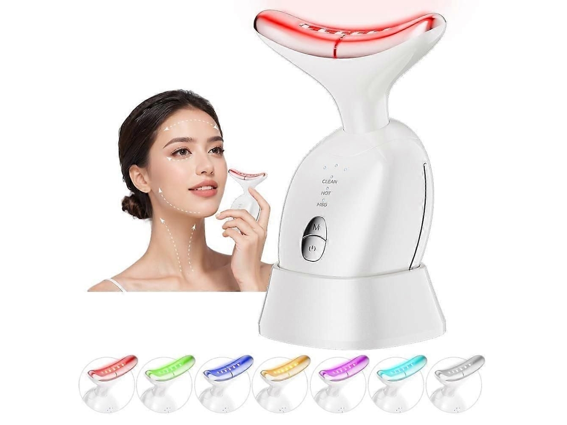Massageador Facial e para Pescoço em 7 Cores, Doméstico com Aquecimento Vibração GOKOCO