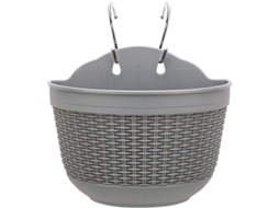 Maceta Colgante De Plástico Com Ganchos Para Jardim, Sacada, Patios Exteriores 21x13.5cm Cinza
