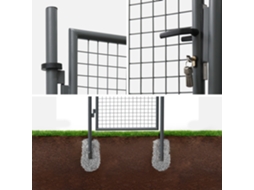 Portão De Jardim Metal Com Fechadura E Maçaneta, Antracite Sweeek
