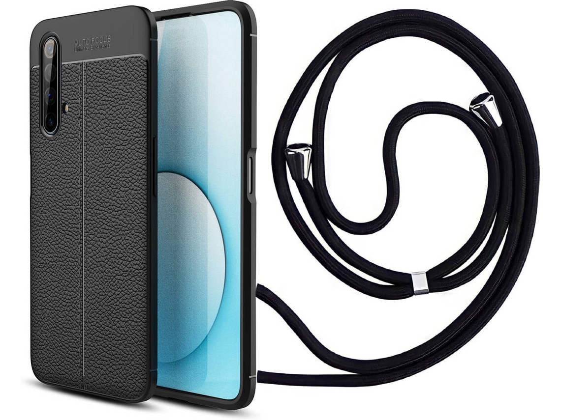 Capa Realme X50 Pro Rugged Leather com Fita Preto