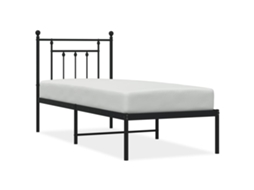 Estrutura de Cama Metal Sem Colchão com Cabeceira Preto MAISON EXCLUSIVE 75x190 cm