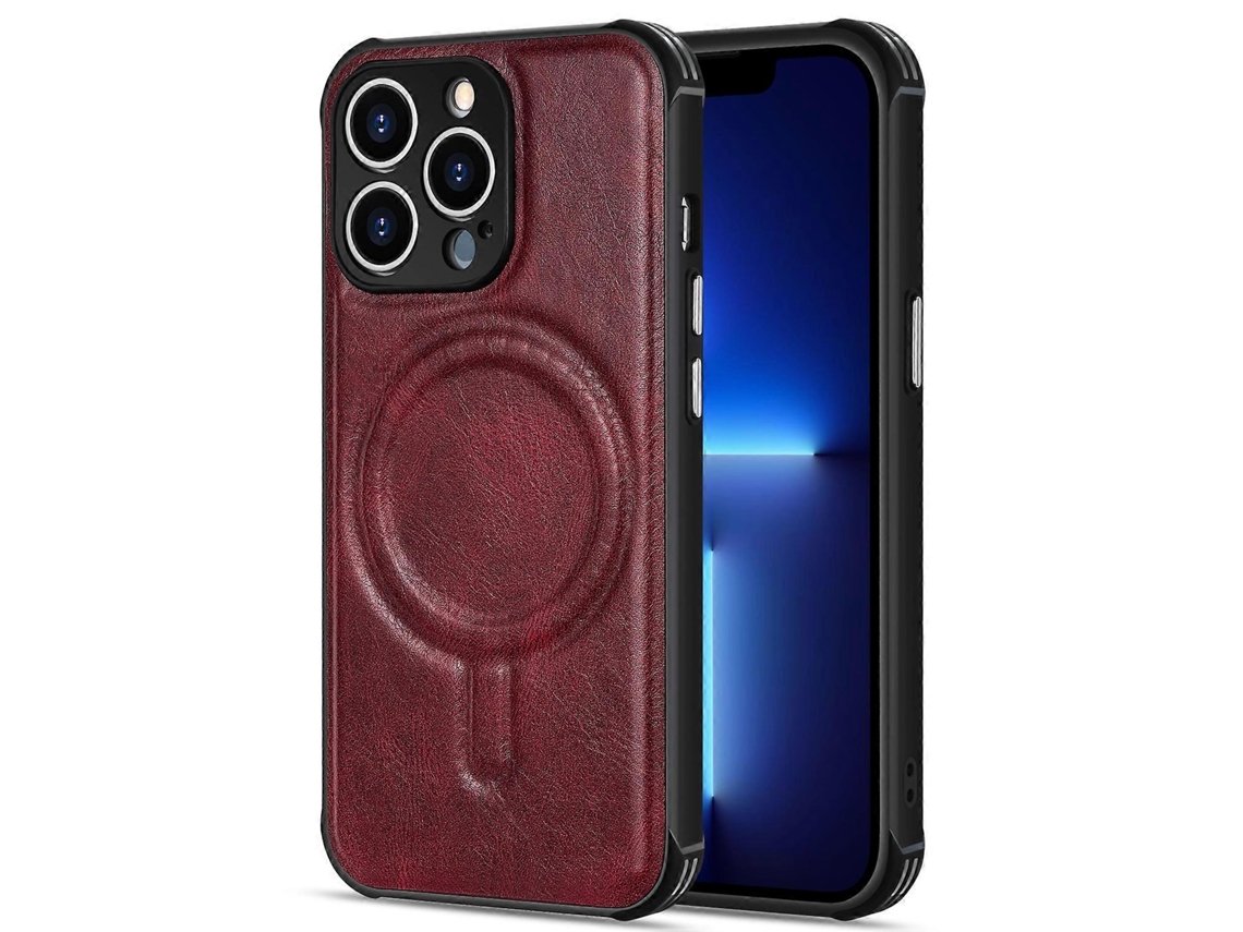 Capa Magnética De Couro Crazy Horse Para Iphone 13 Pro