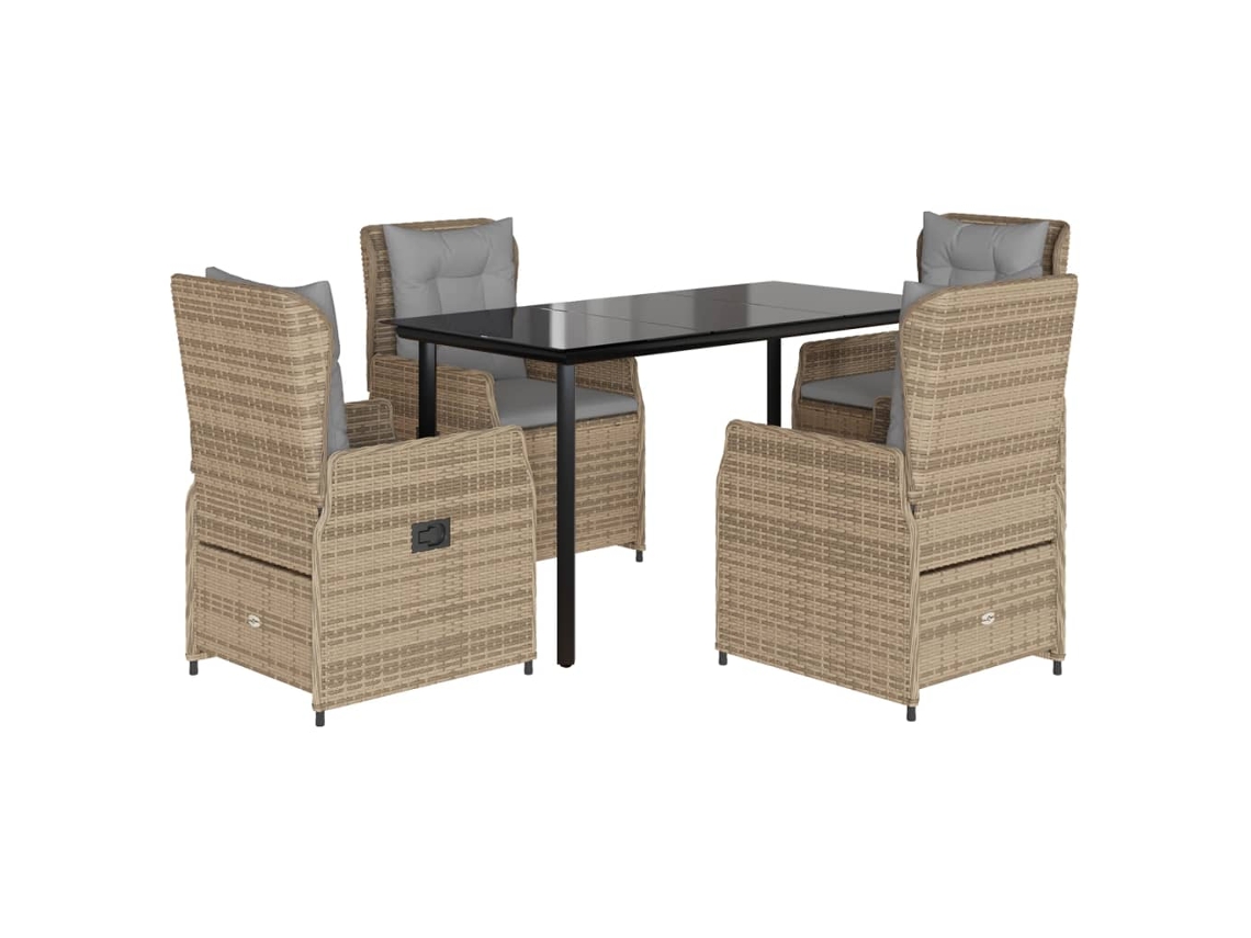 Garden Dining Set, Garden Dining Sets Vidaxl Bege Rattan / Vime (140 X 70 X 74 Cm)