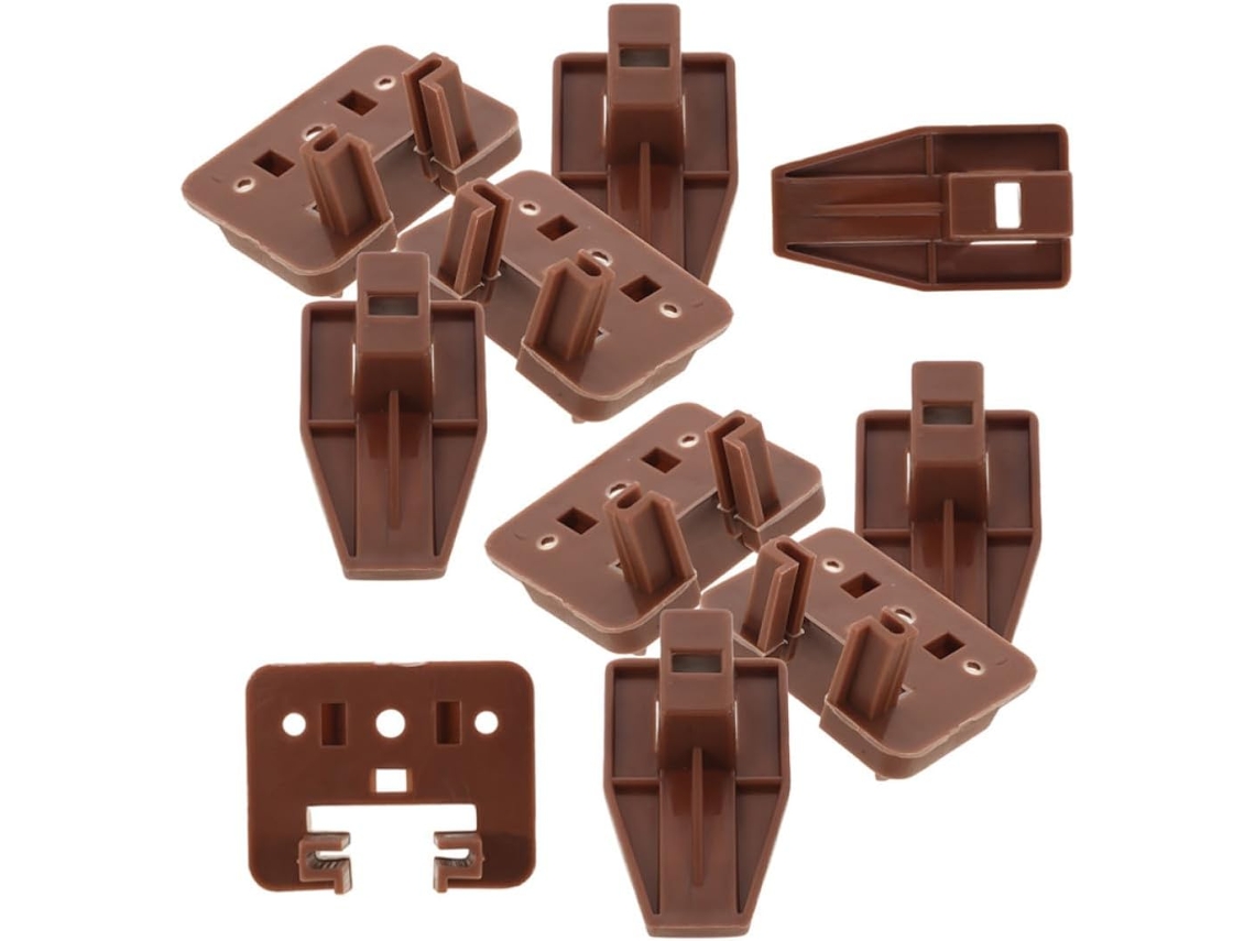 Kit Com 5 Corrediças Para Gavetas Healeved, Trilho Central De Metal E Plástico, Marrom, Funcionamento Suave, Para Móveis