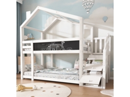 Cama De Criança 90x200cm Árvore Com Guardas E Armazenamento Branca