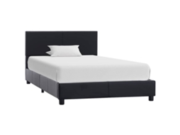 Bed Frame, Bed Frames Vidaxl Preto Couro Artificial (90 X 200 Cm)