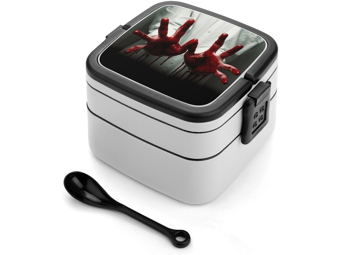 Marmita Bento Lancheira De Camada Dupla Com Colher E Alça, À Prova De Vazamentos, Tudo Em Um, Marmitas Bento Para