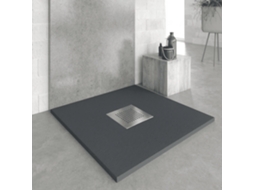 Base de Duche em Resina Slate Antracite 80x80 Cm com grade RC