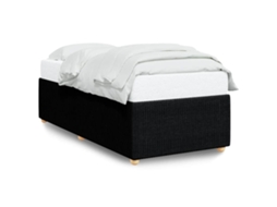Estrutura de Cama Sem Colchão 90x190 Cm Tecido Preto MAISON EXCLUSIVE
