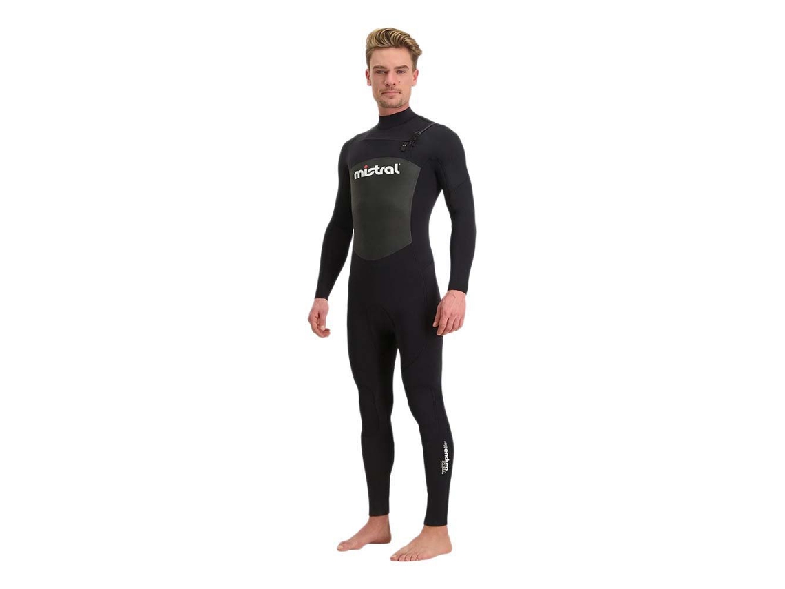 Terno de Neoprene Manga Longa com Zíper Nas Costas Gale Force 3/2 Mm Preto Lmistral