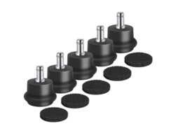 Lurelia Pés Fixos Para Cadeira De Escritório, Pack De 5, 11 X 22 Mm, 52 Mm, Silencioso, Magnético, Preto
