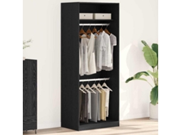 Vidaxl Guarda-roupa Carvalho Preto 80 X 50 X 200 Cm