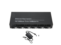 Aetheria switch de Fibra Ethernet 6 Portas Ópticas 2 Elétricas Tx1310nm Rx1550nm Transceiver 25km Us Plug