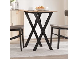 Vidaxl Mesa De Jantar Estrutura Em X 80x50x75 Cm Pinho E Aço