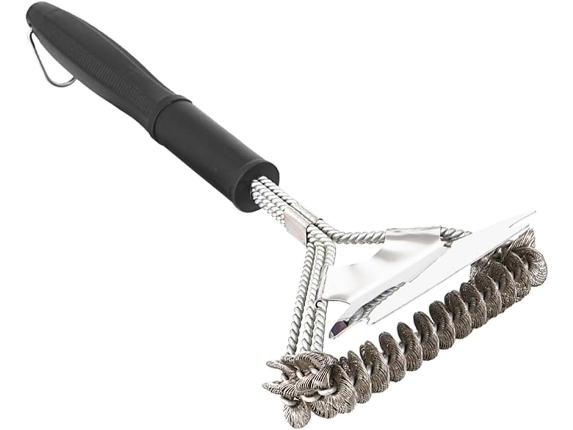 Escova De Arame Para Churrasco De Três Cabeças, 42 Cm (16,5 Polegadas)