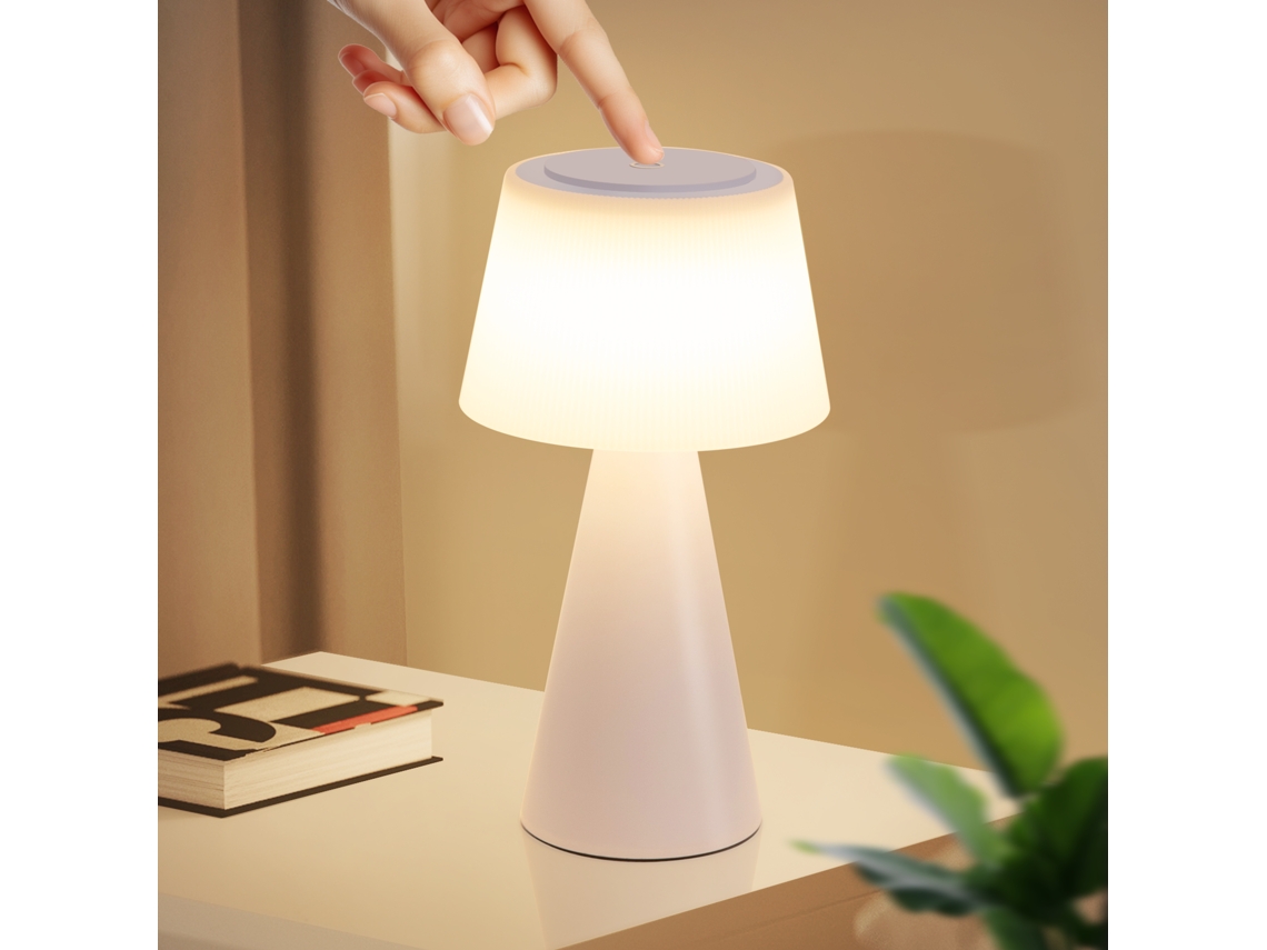 Abajur De Mesa Com Bateria Solar, Abajur De Cabeceira Sem Fio Led 3600mha, Recarregável, Regulável Por Toque, Lâmpada Branca Com Bateria Usb Nettlife