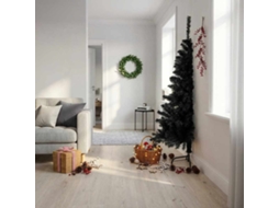 Vidaxl Meia Árvore De Natal Artificial Com Suporte 180 Cm Pvc Preto