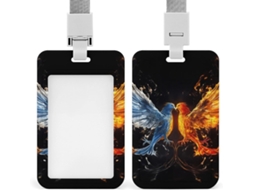Porta Crachá Firebird, Porta Cartões De Identificação Vertical Resistente À Água, Em Plástico, Cartões De