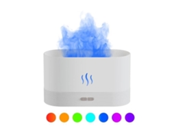 Difusor De Chamas Branco Colorido Com Umidificador Óleos Essenciais, Simulação Chama Fogo, Aromatizador Ambientes.