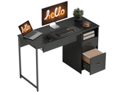 Mesa de escritório que economiza espaço com 120x52,3 cm preto