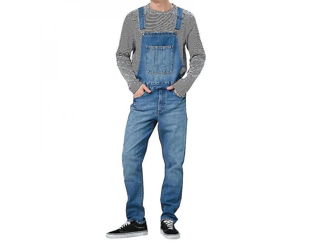 2026 calças Jeans para Homem Macacos Denim Overall de Trabalho Gre S Azul Escuro