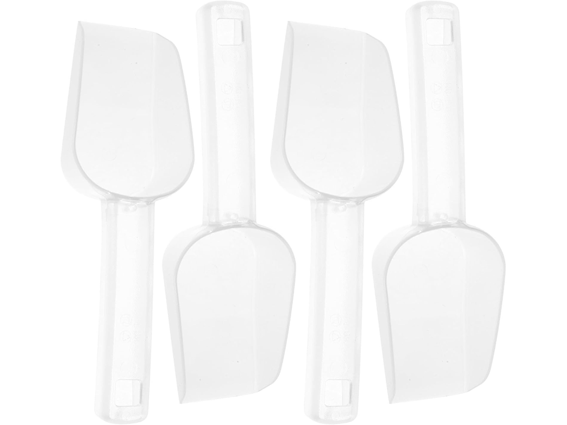 Conjunto De 4 Colheres Plástico Transparente Para Alimentos