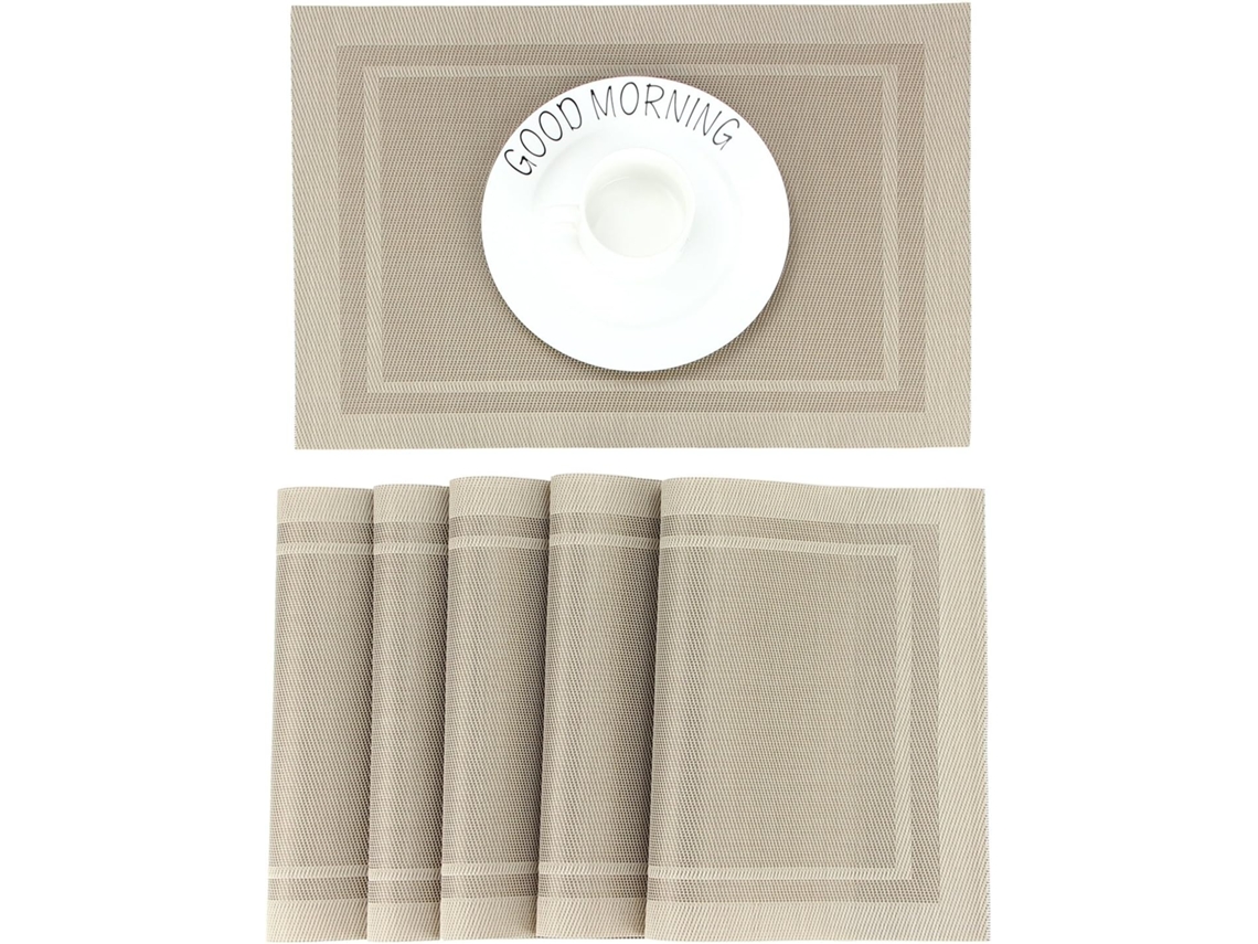 Posavasos-pvc-45x30cm-6 Uds.-beige
