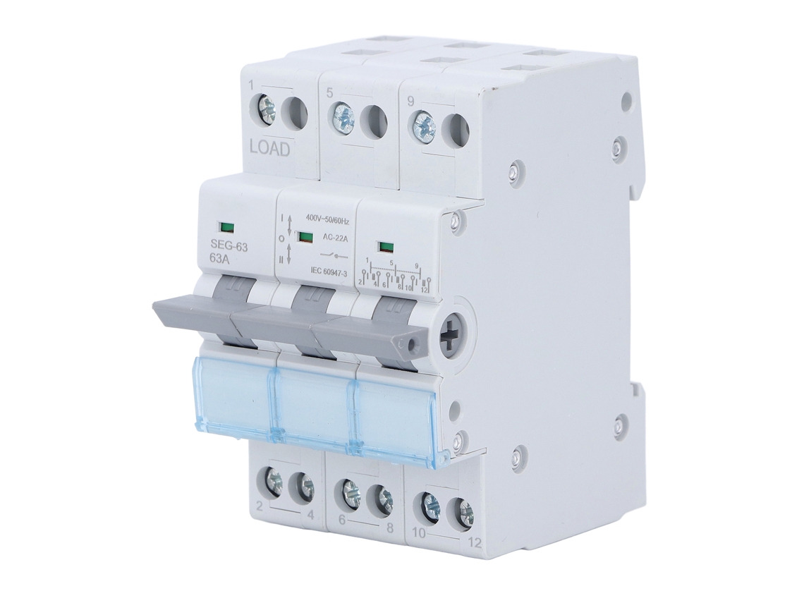 Interruptor Isolador Dc Painel Solar Pv 3p 63a 400v Disjuntor Din