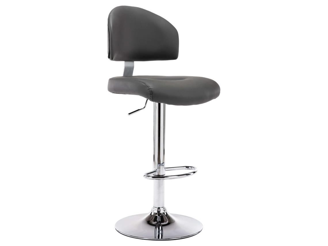 Vidaxl Banco de Bar Couro Artificial Cinzento