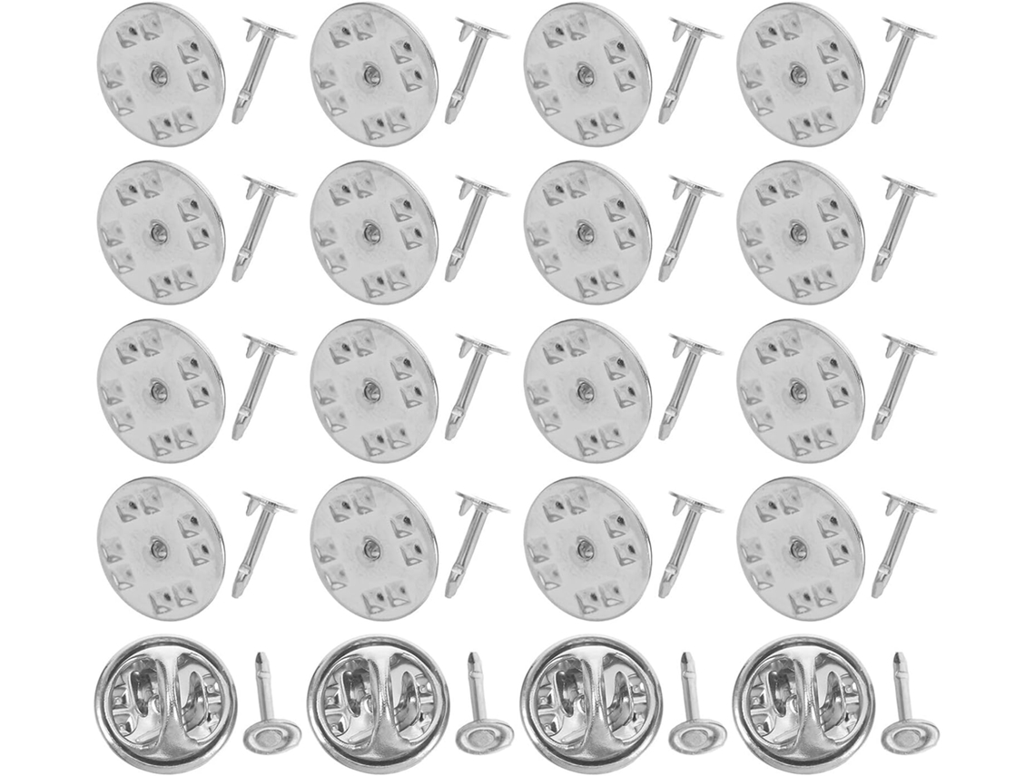 Conjunto Villcase com 100 pinos de metal com barra de cobre, formato de pinho e alfinete de lapela com cabo, para criação de broches e distintivos.