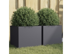 Vidaxl Vasos/floreiras 2 Pcs 32x30x29 Cm Aço Antracite